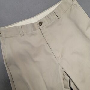 LL Bean Mens Natural Fit Chino Pants Khaki Beige 100% Cotton 34x32